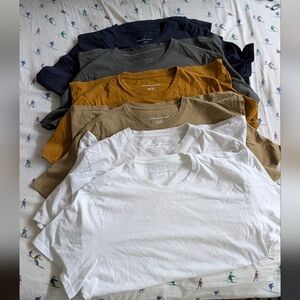 6 Men's Everlane Uniform Crewneck Tee Shirt, 100% Organic Cotton, Size XL